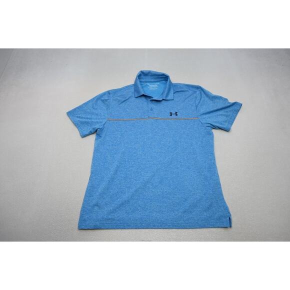 Under Armour Playoff Golf Polo Marled Blue Athletic Golf Shirt Mens Size Large - Picture 5 of 10